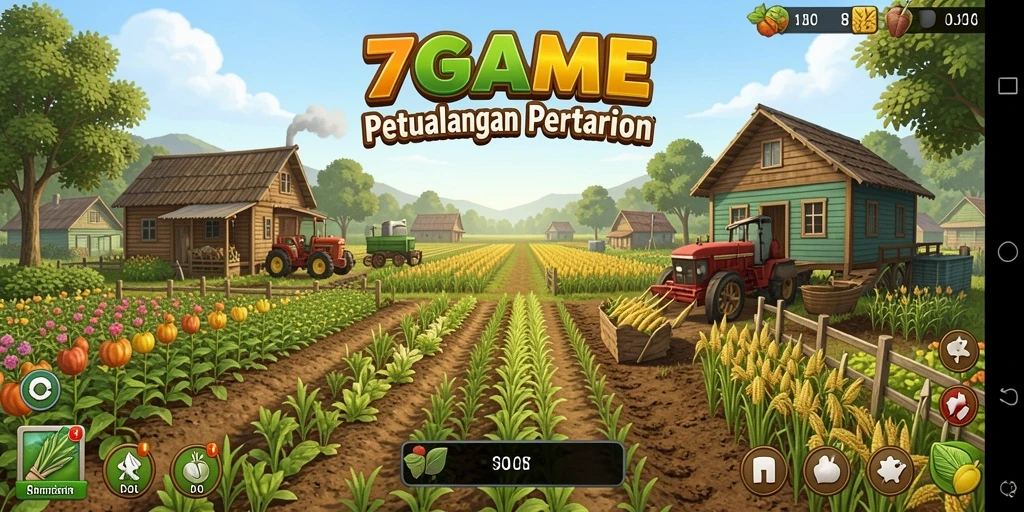 Screenshot gameplay menampilkan aktivitas pertanian yang seru di 7GAME.