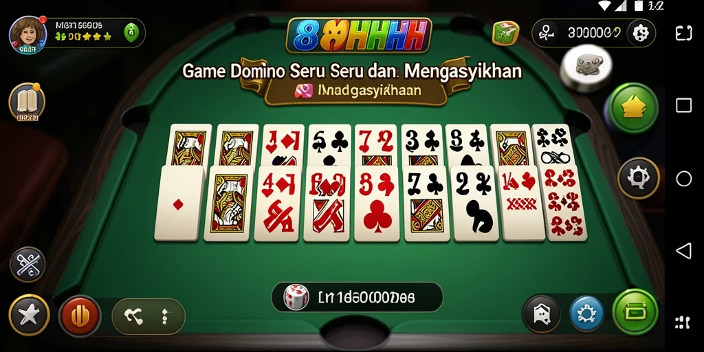 Tampilan utama gameplay 8HHH yang seru dan menantang dalam permainan Domino.