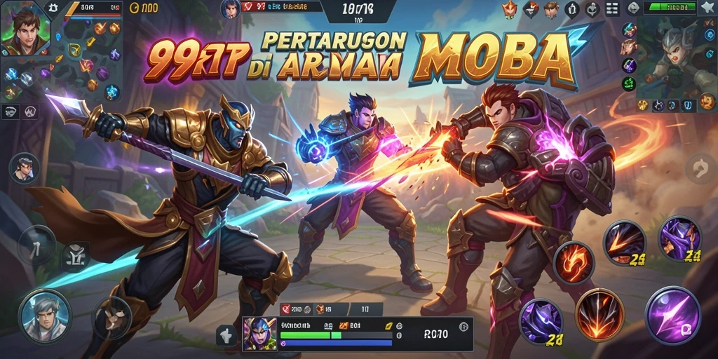 Screenshot gameplay seru dari 99RTP di arena MOBA.