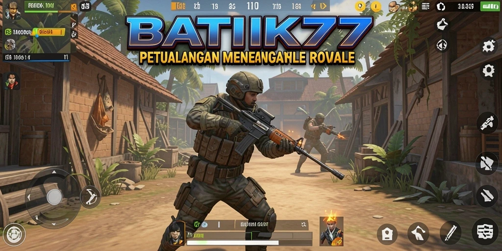 Tampilan aksi seru dalam game Battle Royale BATIK77.