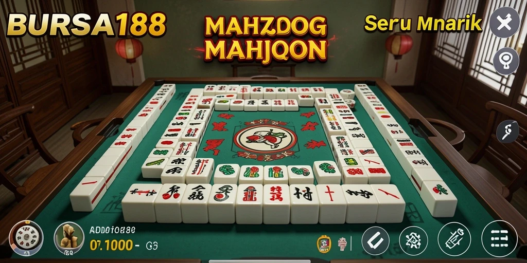 Tampilan gameplay Mahjong yang mendebarkan di BURSA188.