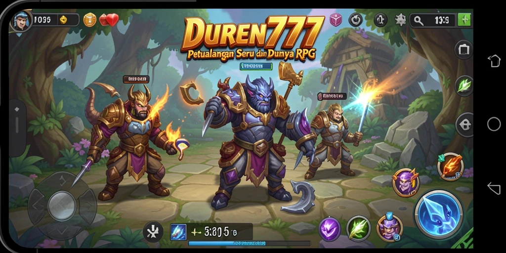 Tampilan gameplay DUREN777 dengan aksi pertarungan yang seru dan grafis menawan.