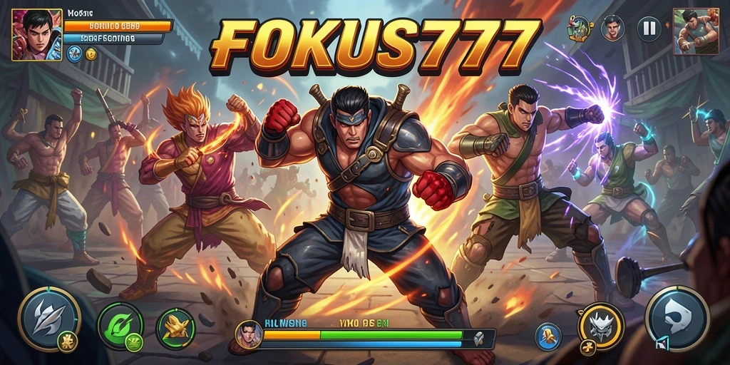 Screenshot pertarungan seru dalam FOKUS777 dengan grafis menawan.
