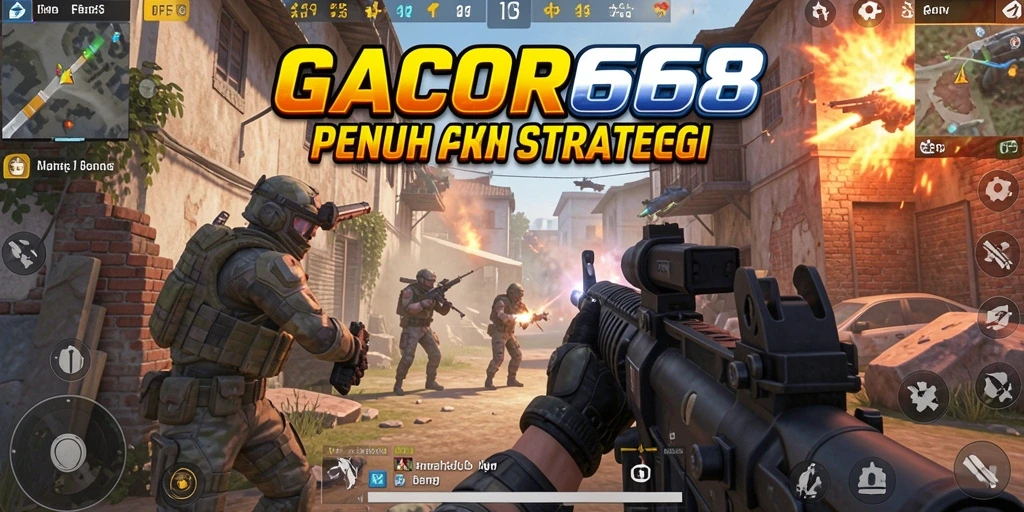 Tampilan seru dari gameplay GACOR668 dalam aksi FPS.
