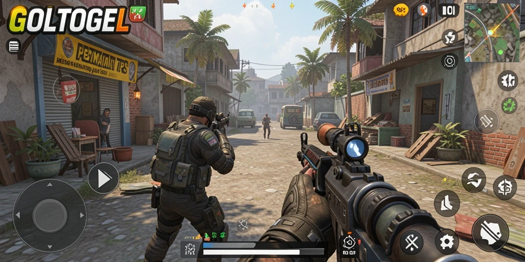 Tampilan gameplay menegangkan di GOLTOGEL dengan aksi intens.