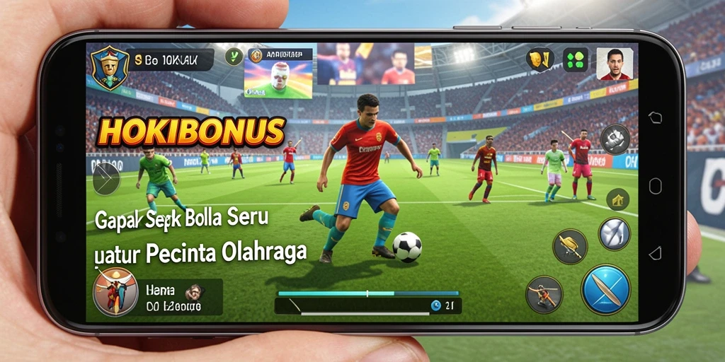 Screenshot HOKIBONUS menampilkan gameplay sepak bola yang mendebarkan.