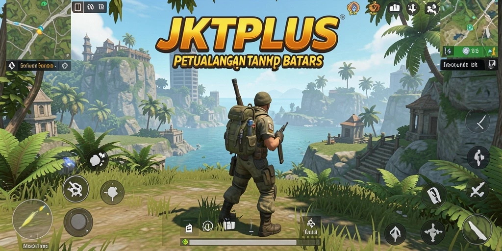 Tampilan gameplay yang menakjubkan dari JKTPLUS di dunia terbuka.