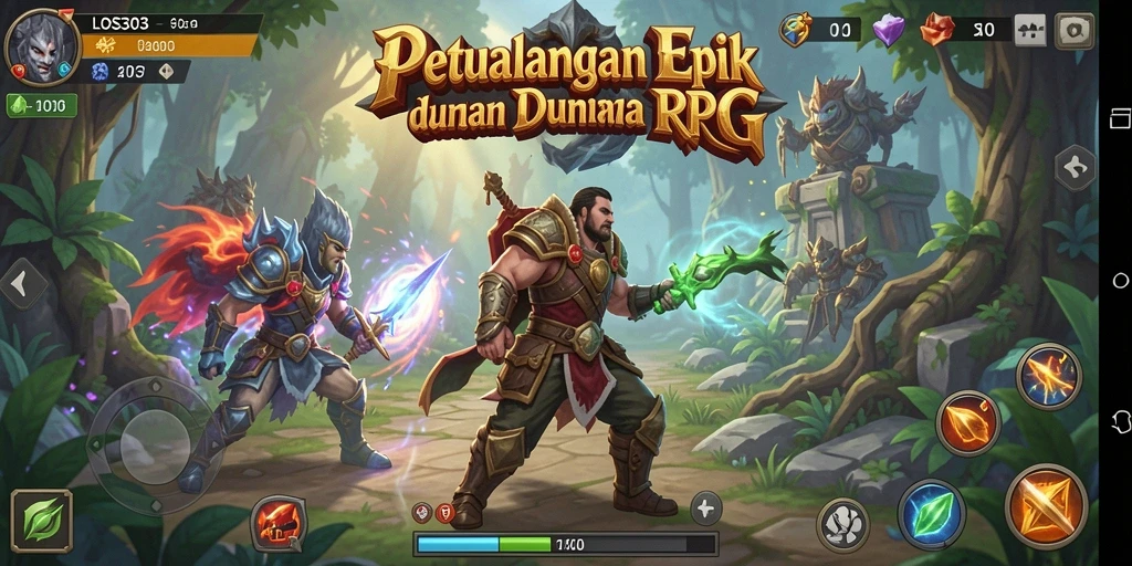 Tampilan gameplay epik dalam dunia RPG yang menakjubkan.
