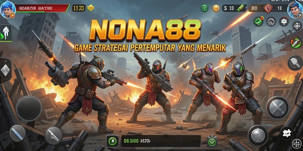 Tangkapan layar utama NONA88 menampilkan aksi pertempuran yang seru.