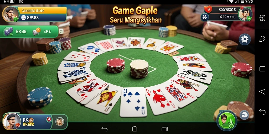 Screenshot gameplay RK88 menampilkan keseruan bermain Gaple.